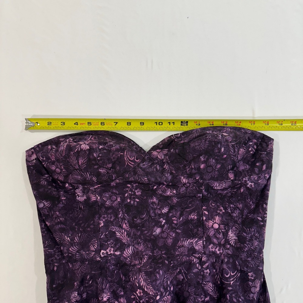 Cherry Twist Shop Handmade Sheath Dress Womens 14 Purple Batik Floral Rockabilly - Picture 6 of 7